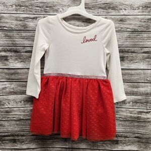 Cat & Jack white and red loved tulle dress